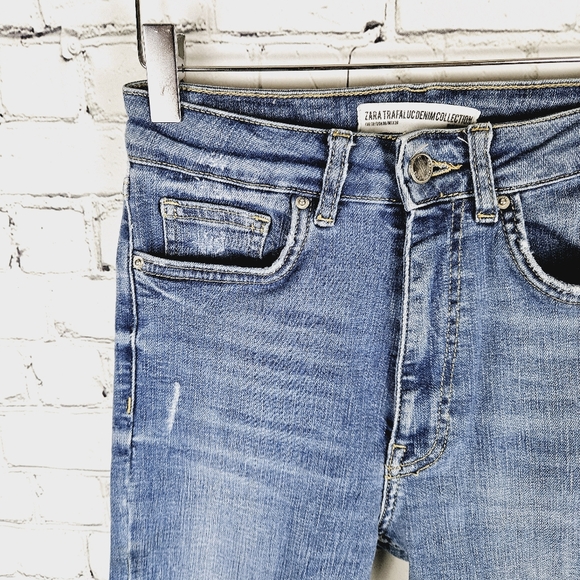 ZARA | skinny high waist stretch distressed jeans - Picture 3 of 8